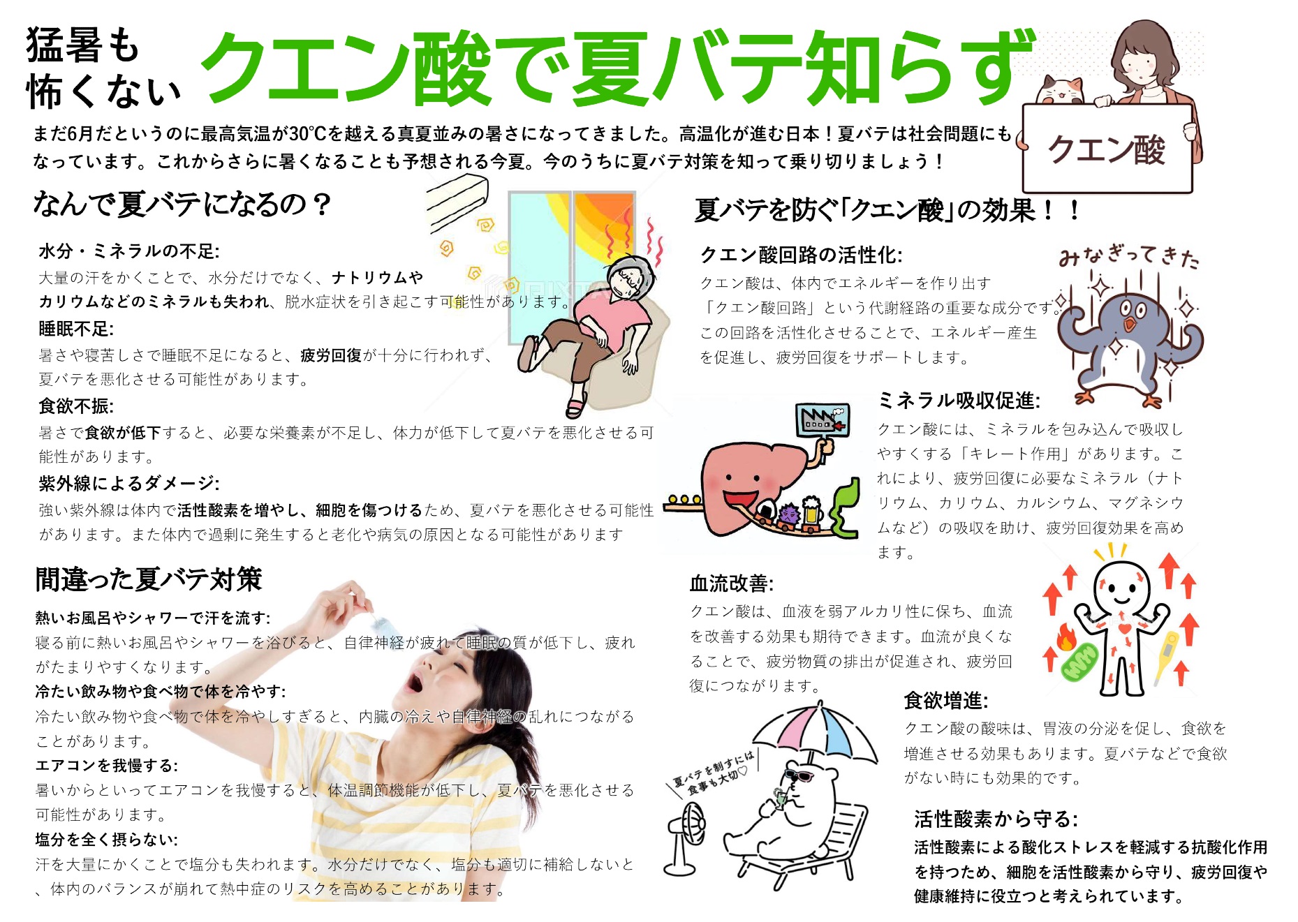 猛暑も怖くないクエン酸で夏バテ知らず！